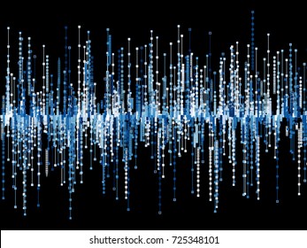 Generative random square line background. Concept of blockchain, fintect, big data, hacking, AI. Vector illustration