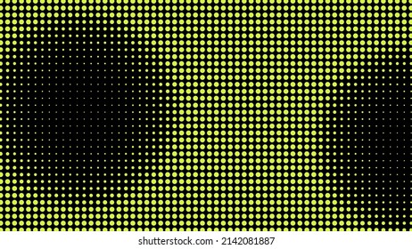 Generative real time art. Screen media technology. Code, digital creative. Coding abstract video trippy. Mesh LCD display. Array from dots. Scale size different hole space.