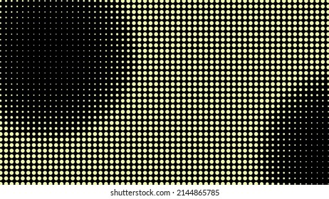 Generative real time art. Screen media technology. Code, digital creative. Coding abstract video trippy. Mesh LCD display. Array from dots. Scale size different hole space.