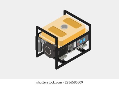 generator alternator isometric for industry and construction equipment isolated