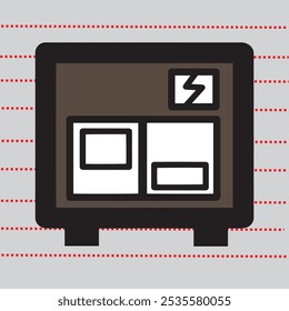 generator emergency line icon, simple electric generator icon