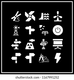 generator icon. 16 generator vector set. dam, power plant, panel and measure instruments icons for web and design about generator theme