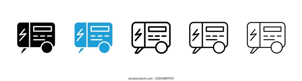 Generator icon in black and blue colors