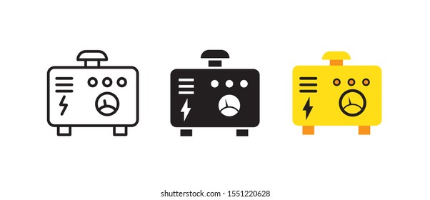 Generator icon design collection, outline editable stroke, glyph and color style