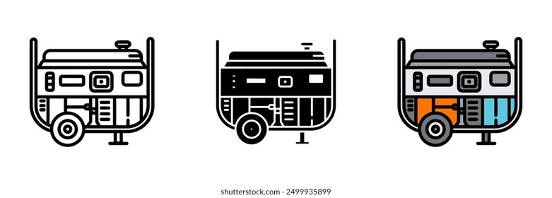 Generator icon, Device that converts mechanical energy into electrical energy, crucial for providing power in various applications.