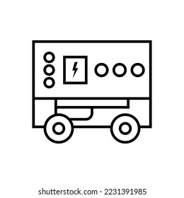 Generator icon. Portable power generator linear icon.