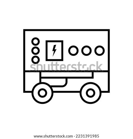 Generator icon. Portable power generator linear icon.