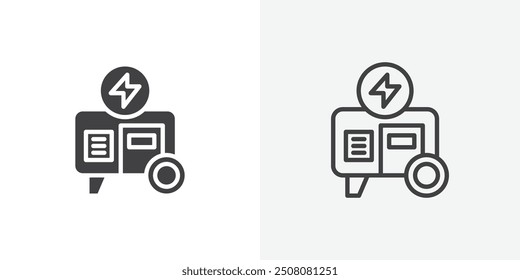 Generator icon in solid and outlined style