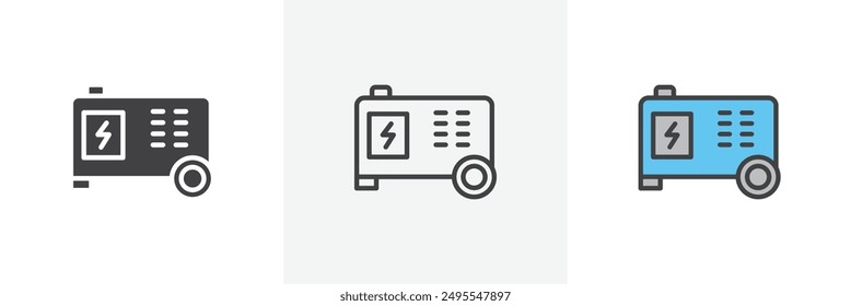 Generator icon symbol collection on white background.