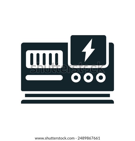 Generator Icon: A vector illustration in monochrome, depicted entirely filled.