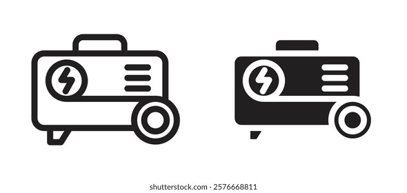 Generator icons in outline and stroke versions