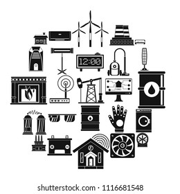 Generator icons set. Simple set of 25 generator vector icons for web isolated on white background