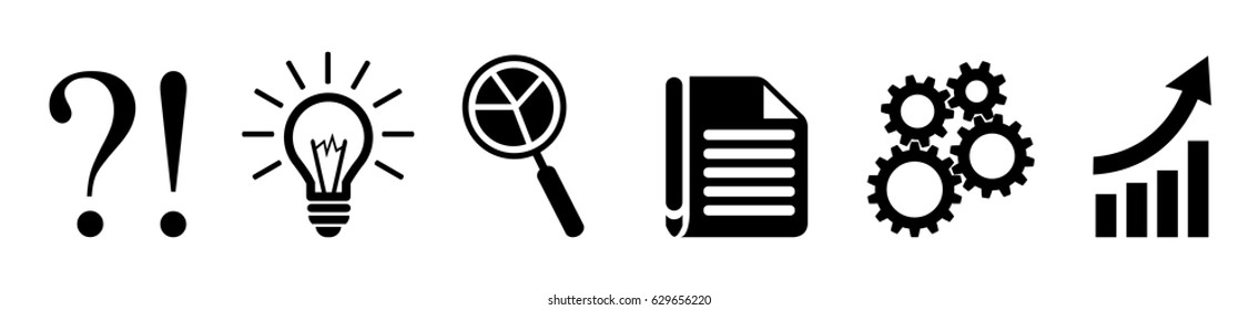 Generator idea, from problem to success, business process  - stock vector