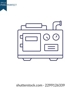 generator line icon vector, generator power energy icon vector, generation icon, Portable power generator linear icon