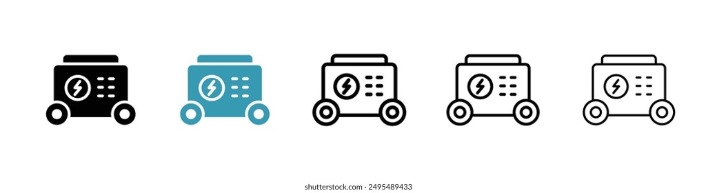 Generator line icon vector set.