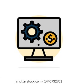 Generator, Monitor, Screen, Setting, Gear, Money Abstract Circle Background Flat color Icon