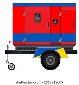 Generador en remolque. Vista lateral. Gráficos vectoriales
