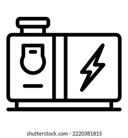 Generator pipe icon outline vector. Power electric. Gas machine