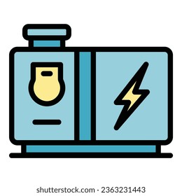 Generator pipe icon outline vector. Power electric. Gas machine color flat