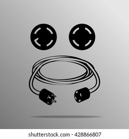 Generator Power Cord on the grey background