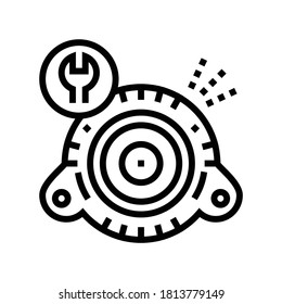 generator repair line icon vector. generator repair sign. isolated contour symbol black illustration