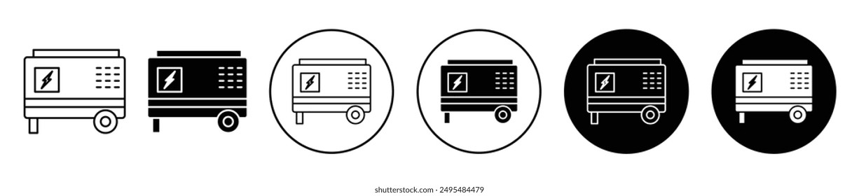 Generator thin line vector icon set.