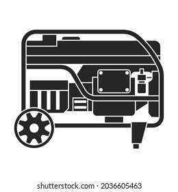 Generator, Vektorsymbol.Schwarz, Vektorsymbol einzeln auf weißem Hintergrund.