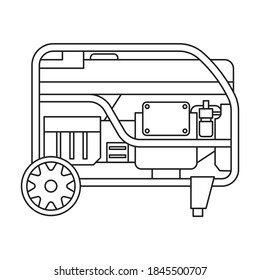 Icono del vector del generador.Icono del vector de contorno aislado en el generador de fondo blanco.