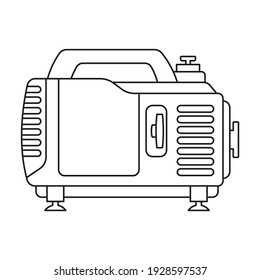 Icono del vector del generador.Icono del vector de contorno aislado en el generador de fondo blanco.