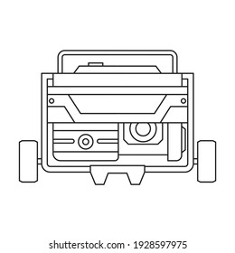 Generator vector icon.Outline vector icon isolated on white background generator.
