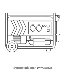 Generator vector icon.Outline vector icon isolated on white background generator.
