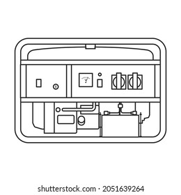 Generator vector icon.Outline vector icon isolated on white background generator.