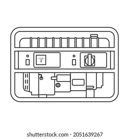 Generator vector icon.Outline vector icon isolated on white background generator.