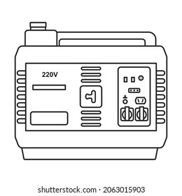 Icono del vector del generador.Icono del vector de contorno aislado en el generador de fondo blanco.