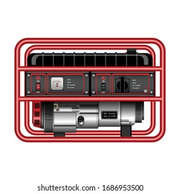 Generator vector icon.Realistic vector icon isolated on white background generator.