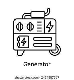 Generator  vector outline icon design illustration. Manufacturing units symbol on White background EPS 10 File