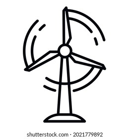 Icono de la turbina eólica del generador. Icono del vector de la turbina eólica generadora de contorno para diseño web aislado en fondo blanco