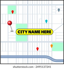 Generic American style city Street map with space for you to add the city name