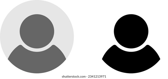 Generic Anonymous Social Media Web User Account Profile Avatar Image Symbol Icon Set. Vector Image.