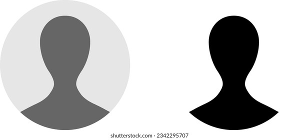 Generic Anonymous Social Media Web User Account Profile Avatar Image Symbol Icon Set. Vector Image.