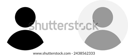 Generic Anonymous Social Media Web User Account Profile Avatar Image Symbol Icon Set. Vector Image.