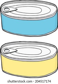 Generic blank pet food containers over white