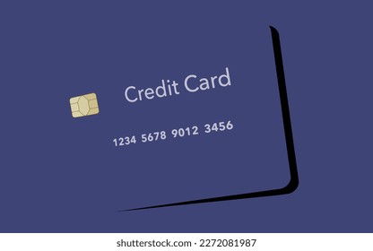 A generic blue credit card is seen in this vector illustration.