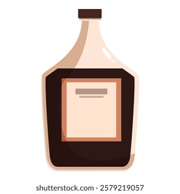 Generic bottle containing a dark colored liquid such as whiskey, rum, or scotch