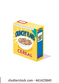 Generic Box Of Breakfast Cereal, Vector Illustration.