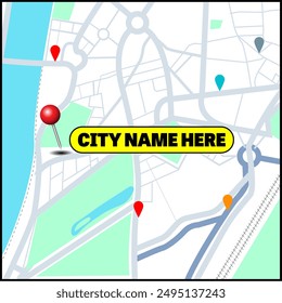 Generic British style city Street map with space for you to add the city name