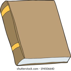 Generic brown book with blank cover on isolated background
