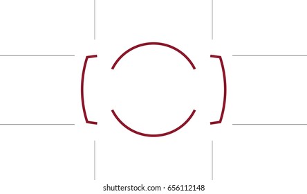 Generic camera viewfinder view looking through lens with focus area