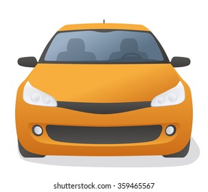 Generic car front view, vector illustration