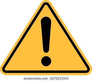 Icono genérico del triángulo de la alerta de la seguridad de la señal de la precaución aislado en fondo amarillo